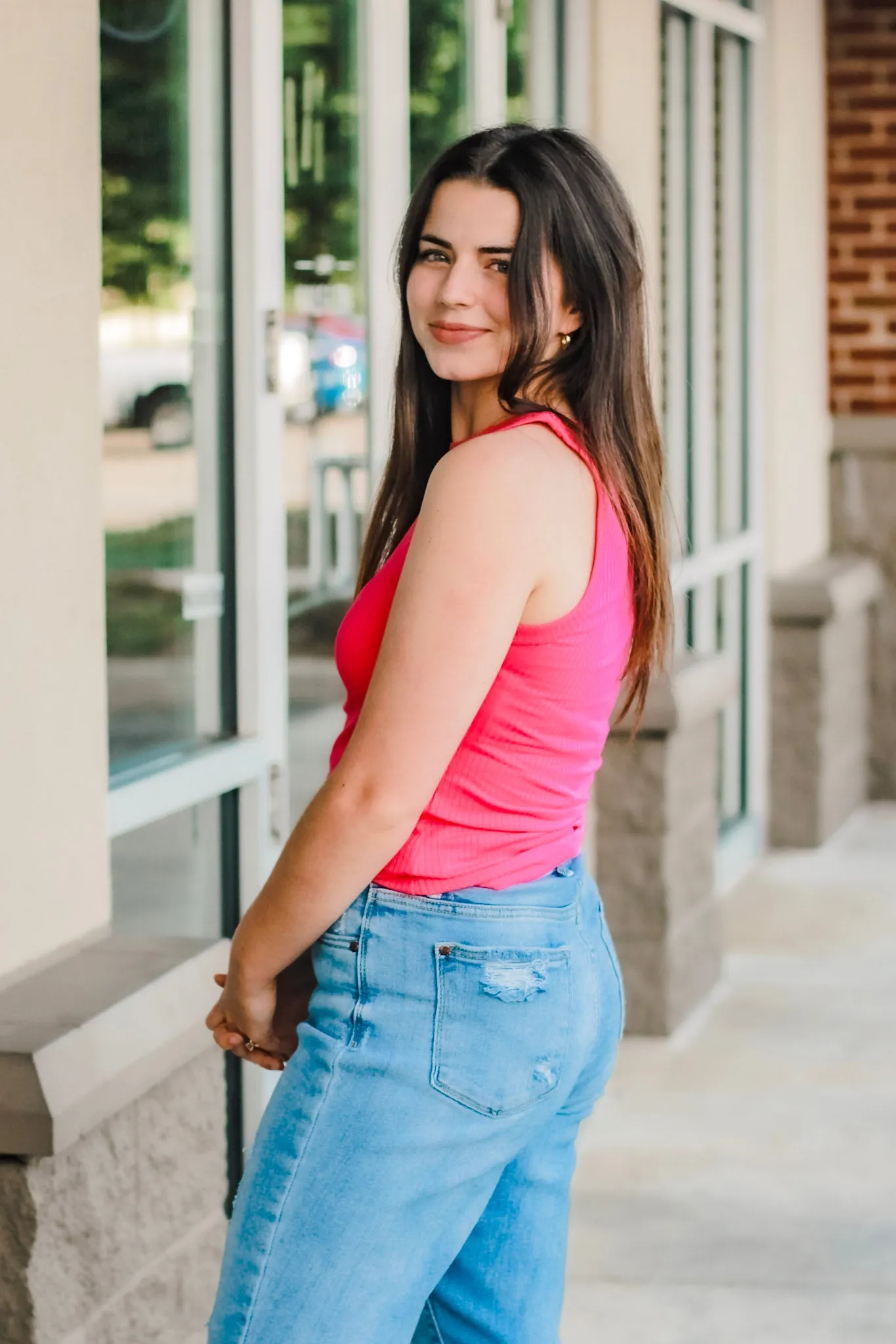 Cool for the Summer Ribbed Tank in Fuchsia