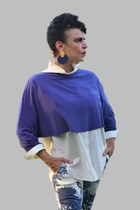 Delores Off the Shoulder Cape - Style #2419 (Fuchsia)