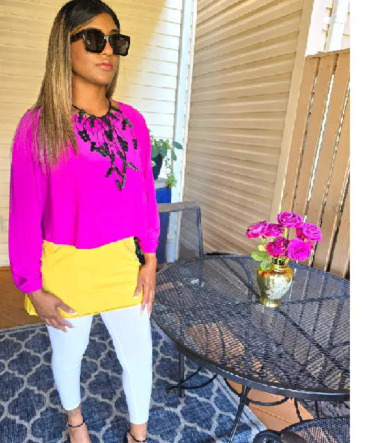 Delores Off the Shoulder Cape - Style #2419 (Fuchsia)