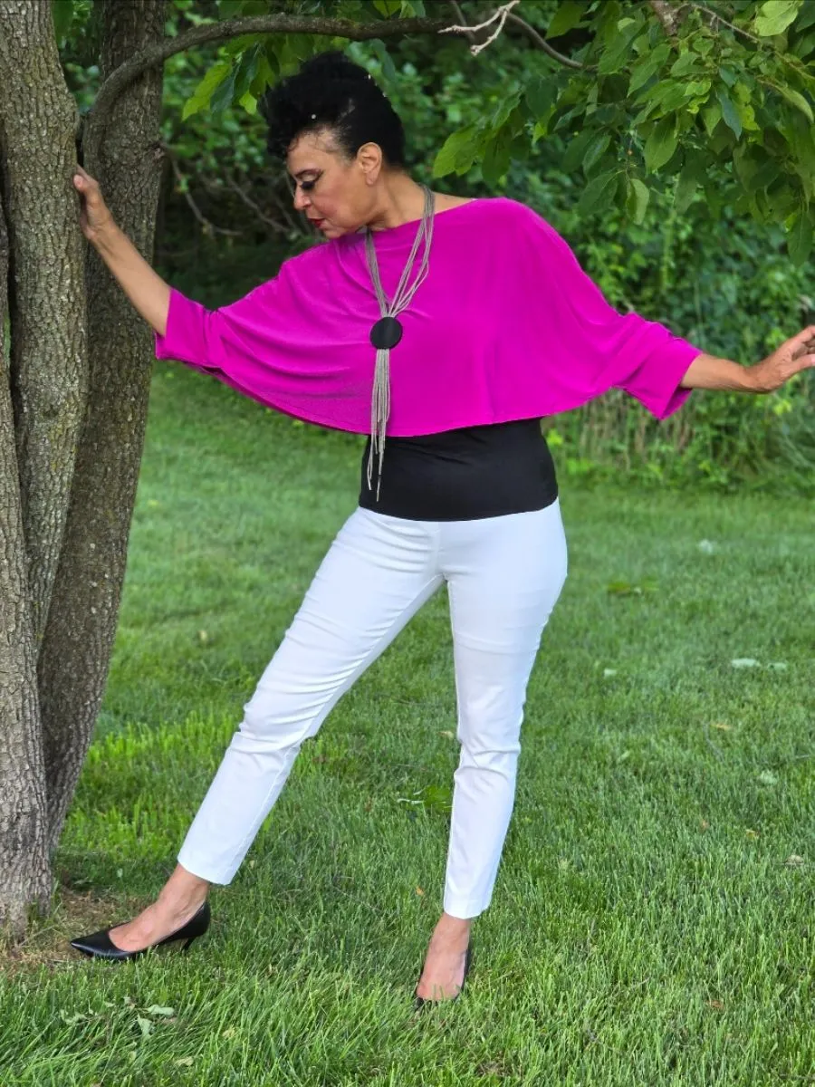 Delores Off the Shoulder Cape - Style #2419 (Fuchsia)