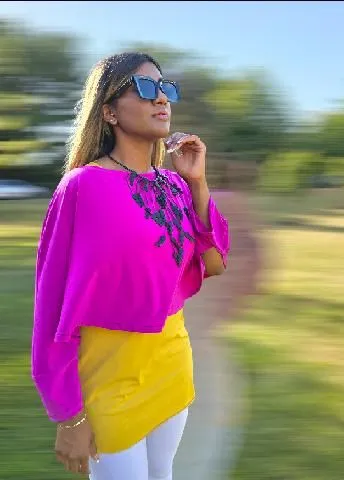 Delores Off the Shoulder Cape - Style #2419 (Fuchsia)
