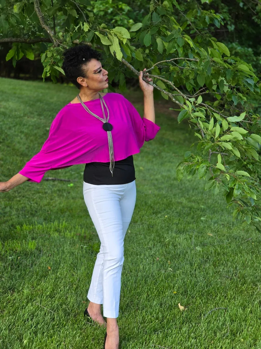 Delores Off the Shoulder Cape - Style #2419 (Fuchsia)