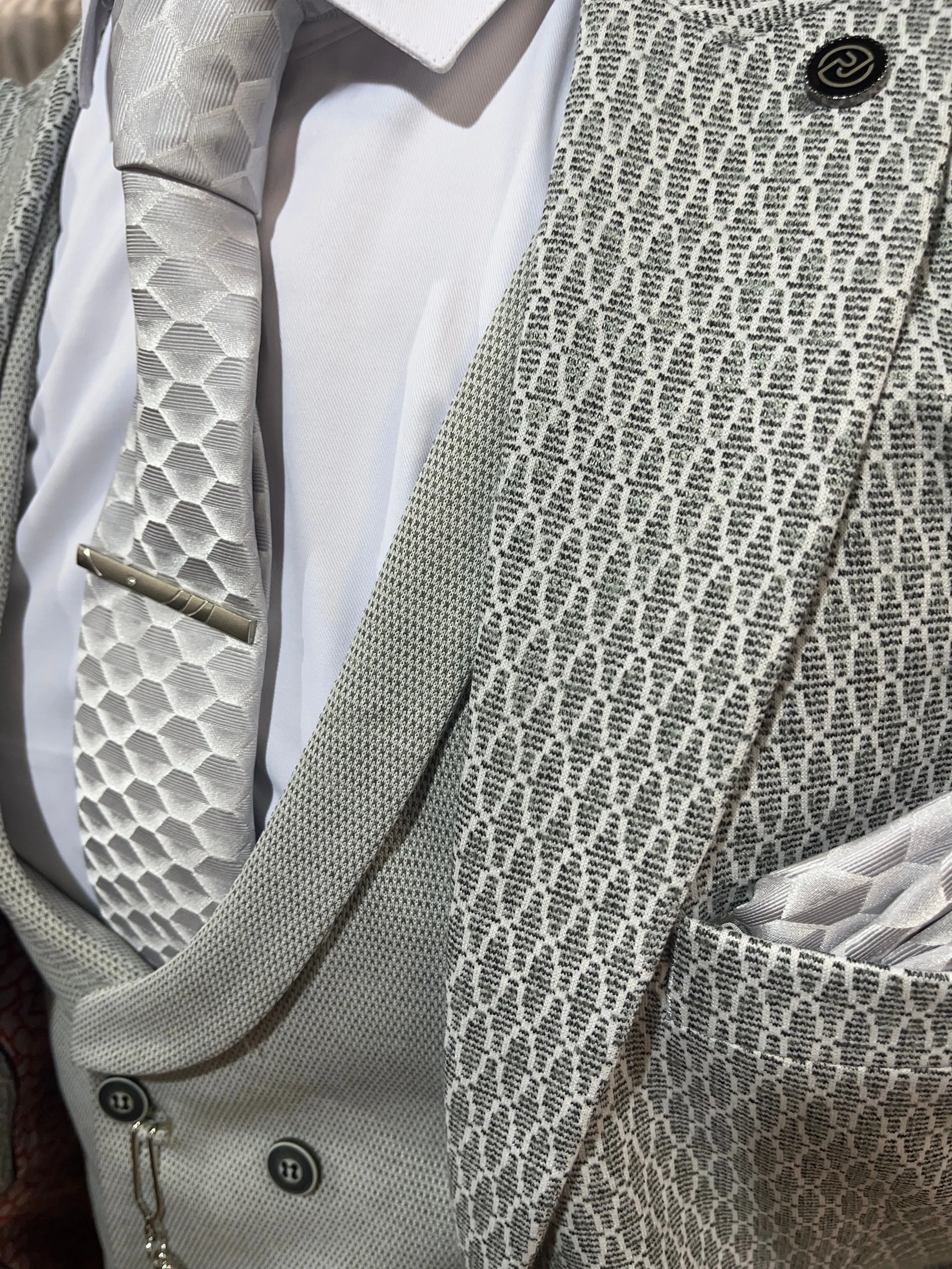 Diego - Light Grey/Sage 3 Piece Suit