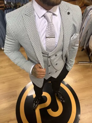 Diego - Light Grey/Sage 3 Piece Suit