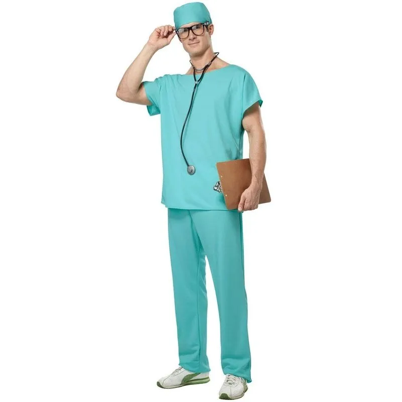 Doctor Scrubs Men's Green Surgeon Costume