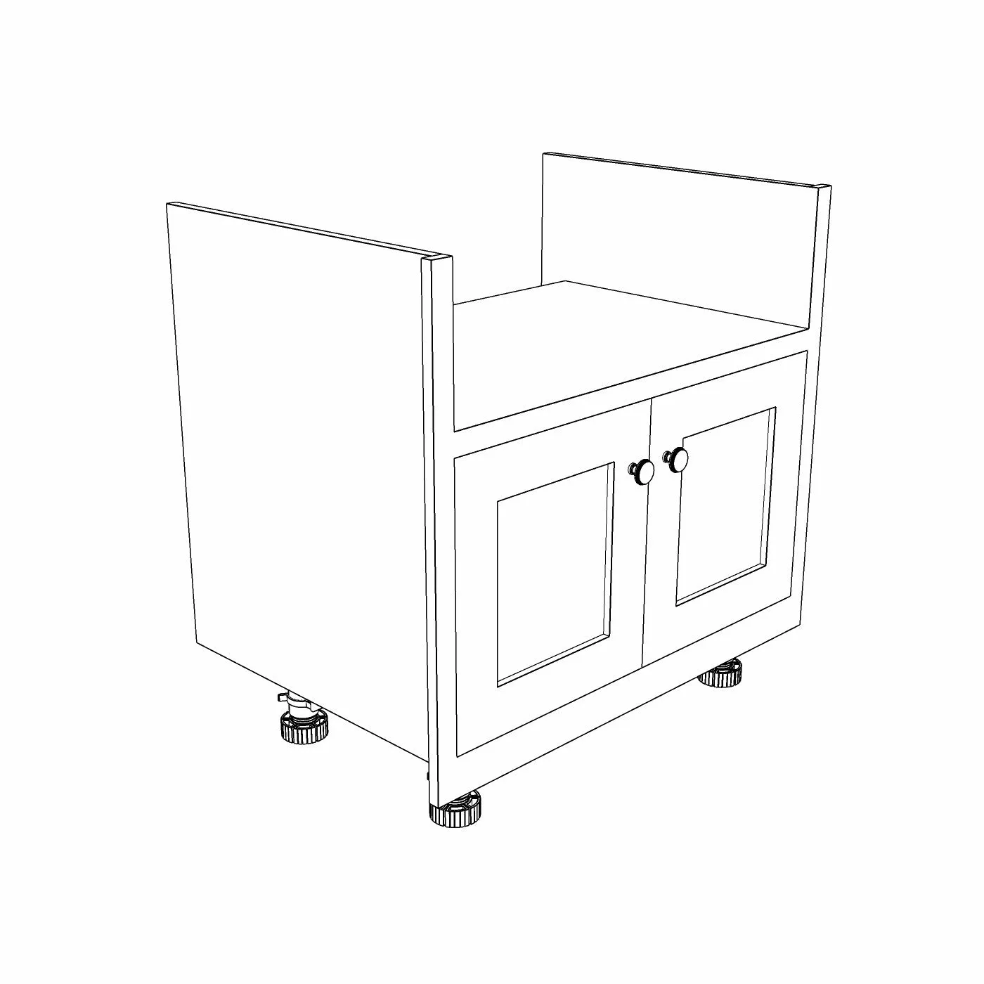 Double Belfast Sink Base Cabinet