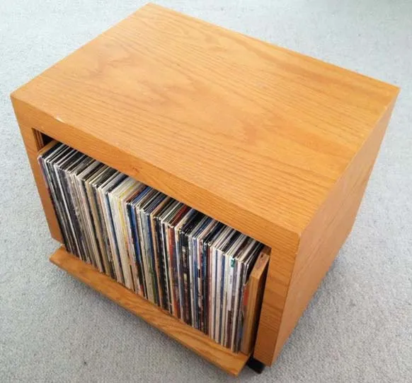 Double Revolving vinyl record album cabinet