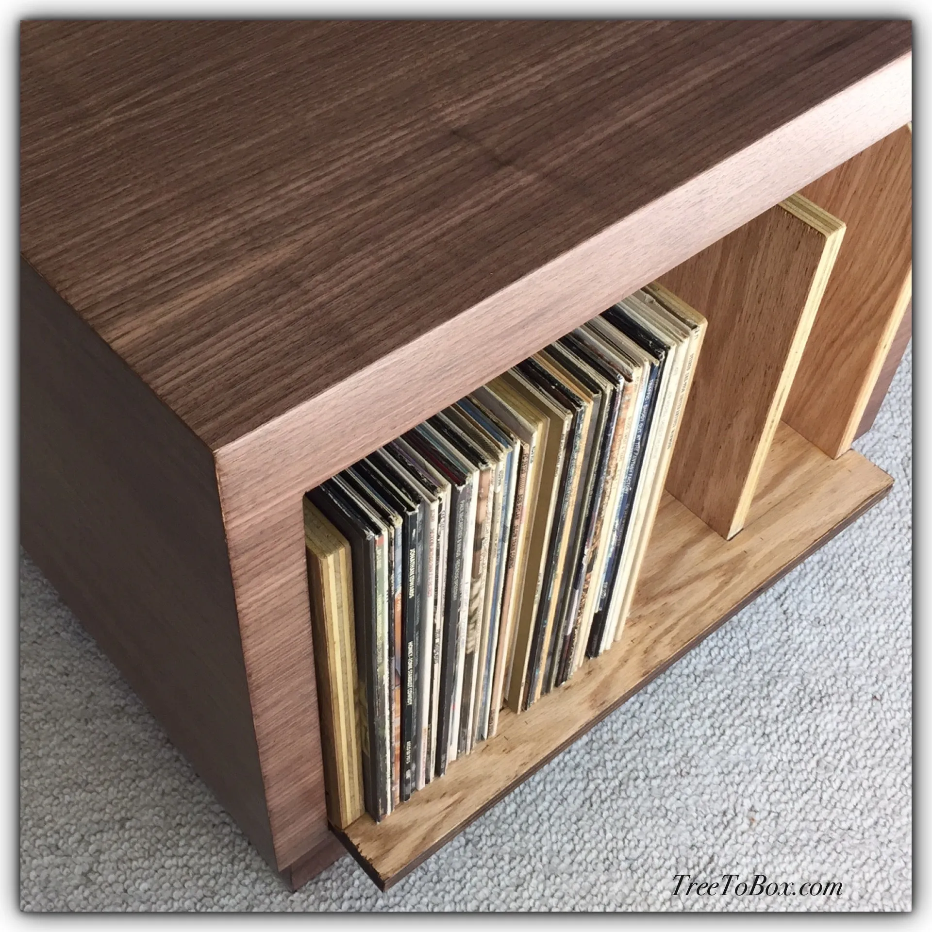 Double Revolving vinyl record album cabinet