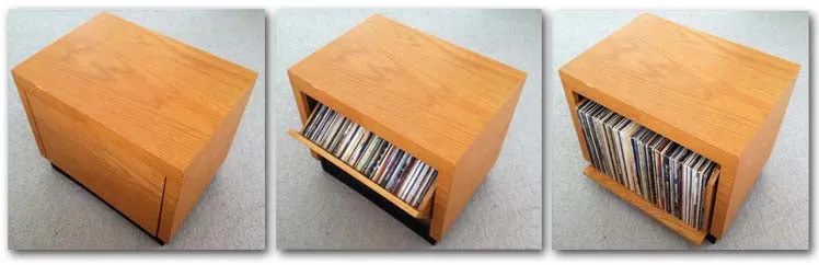 Double Revolving vinyl record album cabinet