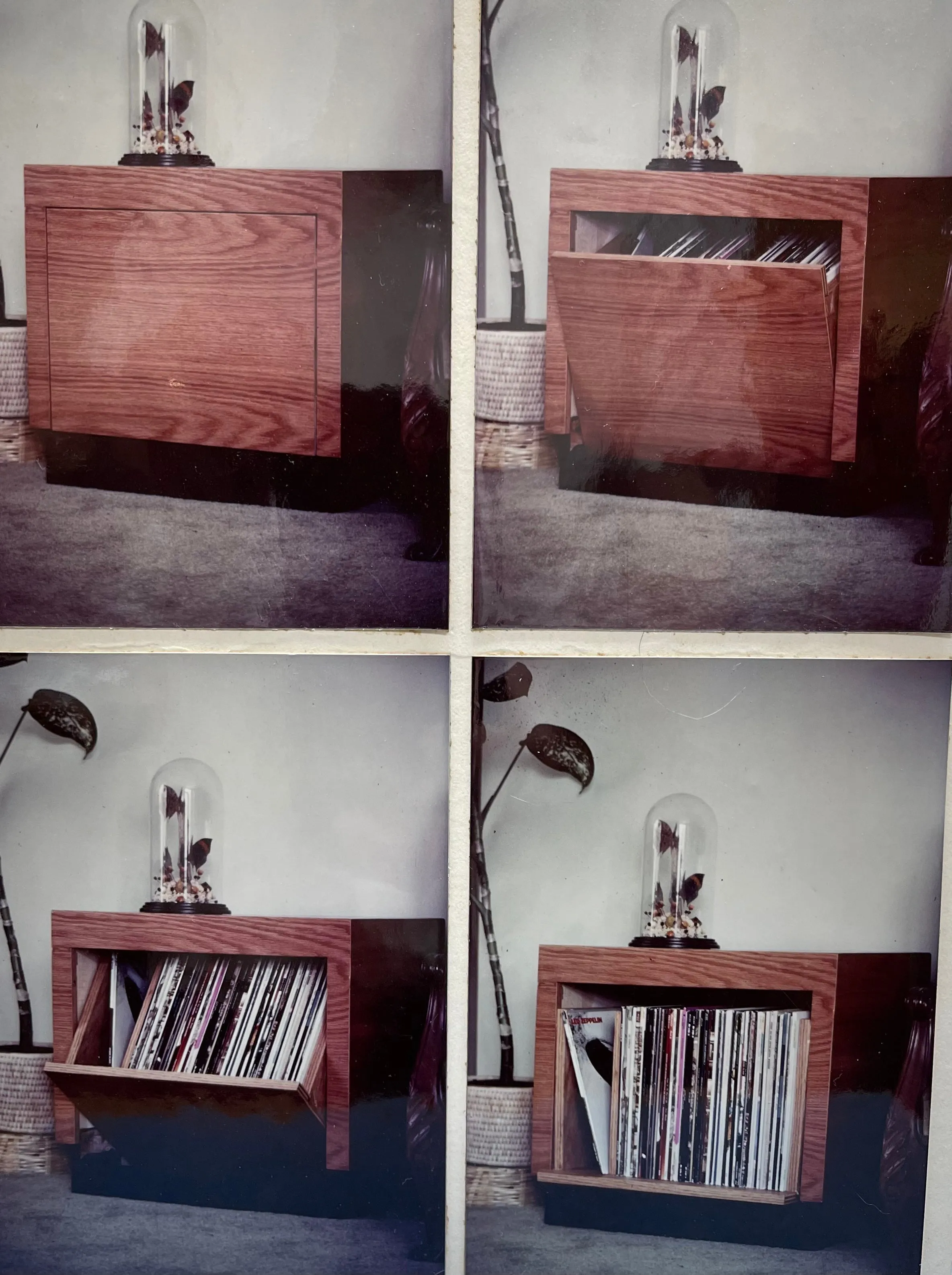 Double Revolving vinyl record album cabinet