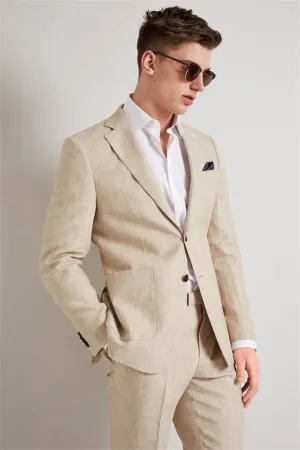 Drape Notched Lapel Wedding Tuxedos for Groomsmen Summer Prom Linen Men Suits Two-piece