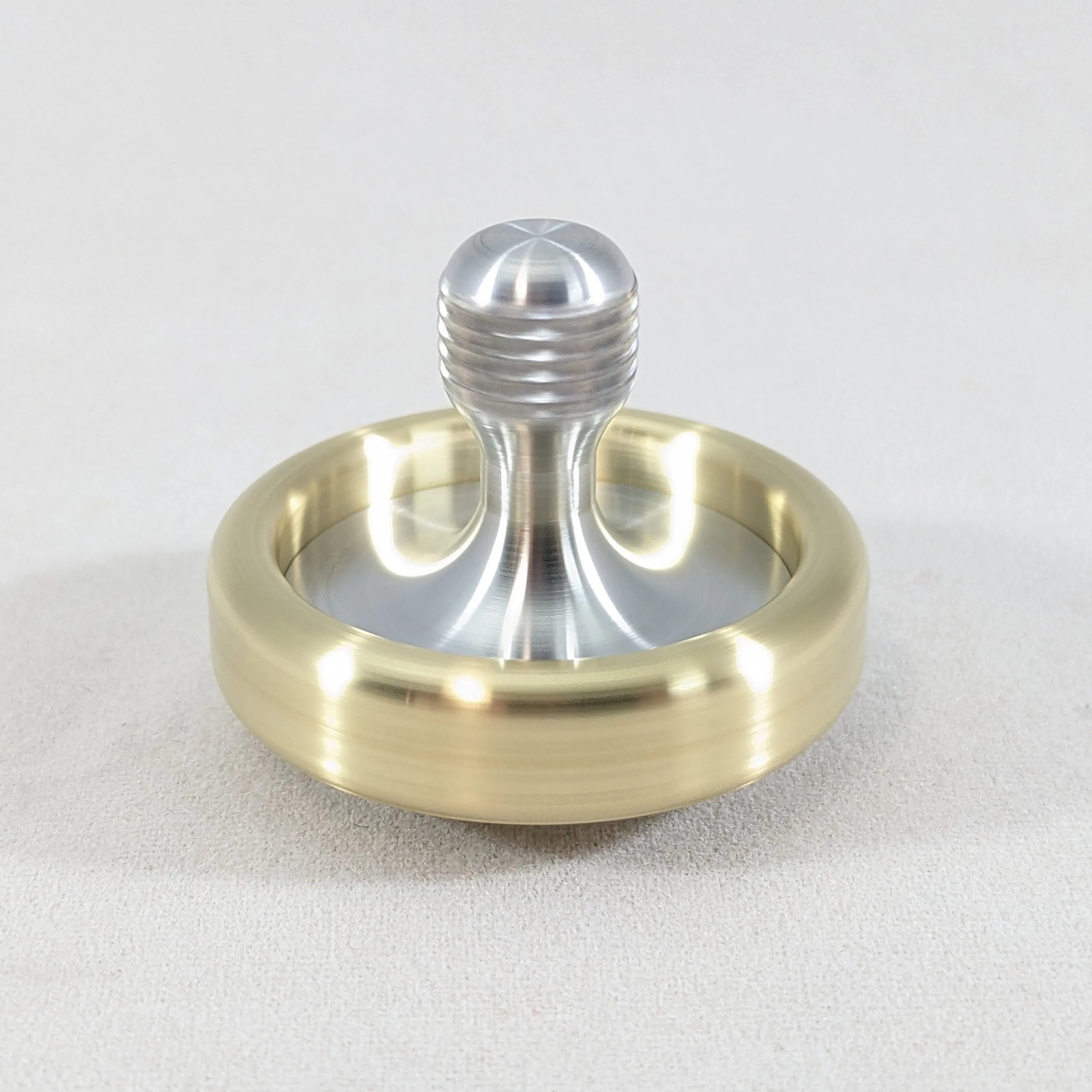 Dynamo - Brass and Aluminum Spinning Top w/ Knurled Spindle