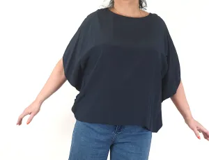 Elk deep navy batwing style top size 18