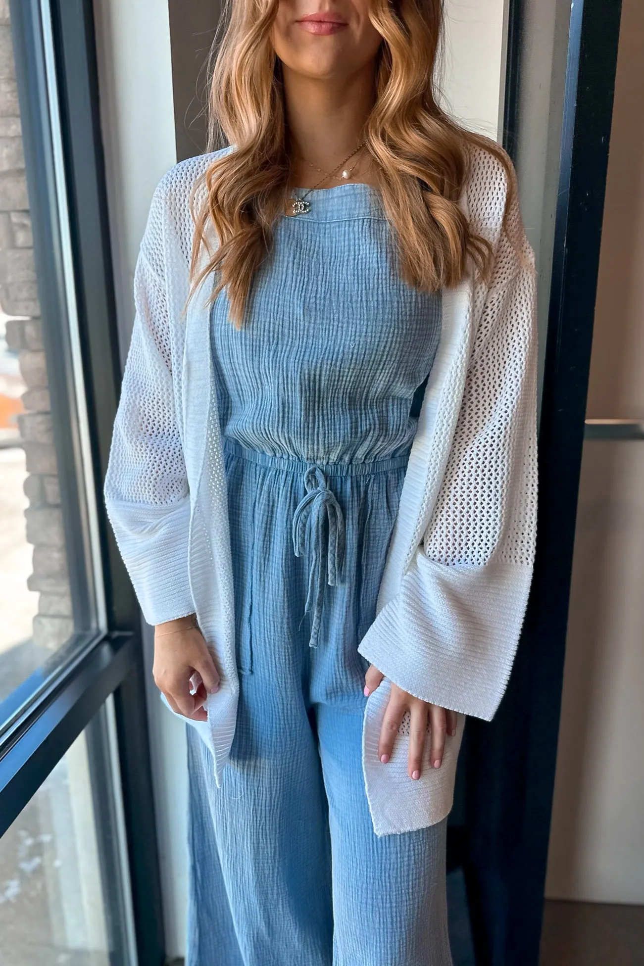 Emmy Crochet Cardigan Off White