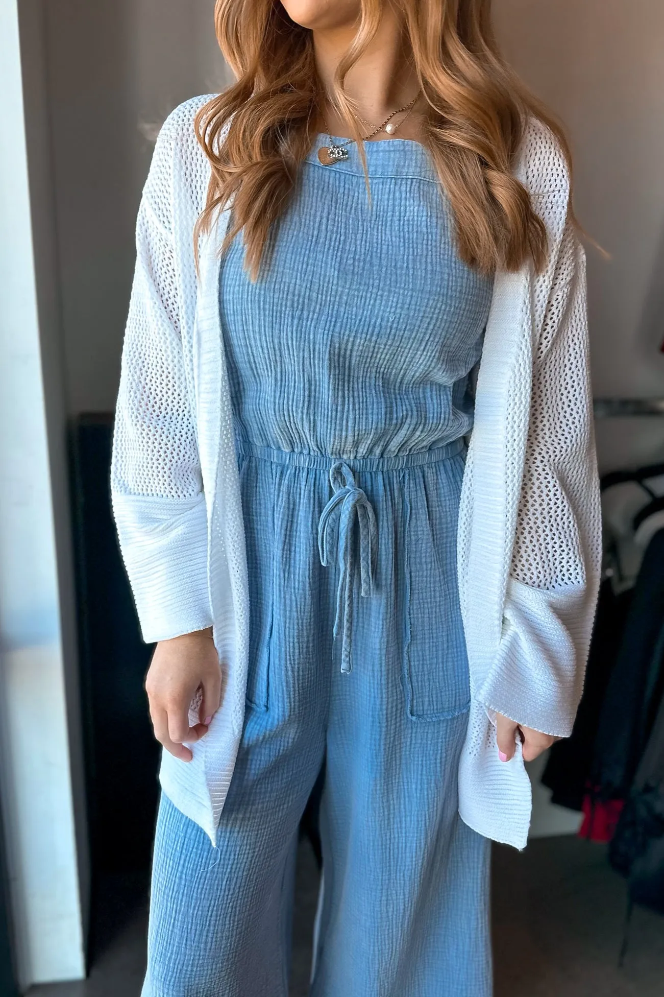 Emmy Crochet Cardigan Off White