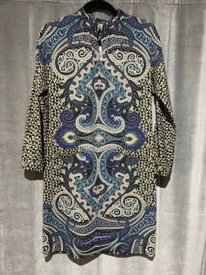 Etro Long Sleeve Keyhole Shift Dress with Pockets