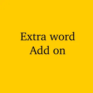 Extra word add on for personalised Tops