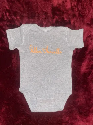 Fallon Aurielle Baby Unisex Signature Onesie (Gray & Neon Orange)