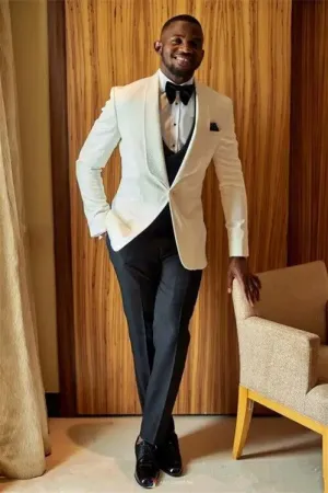 Fashion Slim Fit White Wedding Suit for Groom