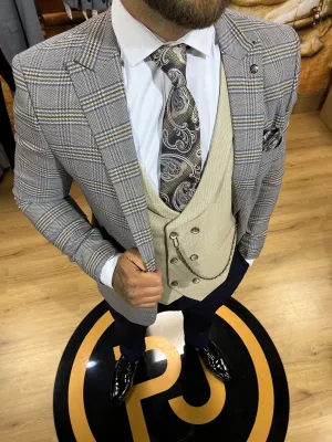 Ferraro - Blue/Brown/Pink/Beige 3 Piece Suit