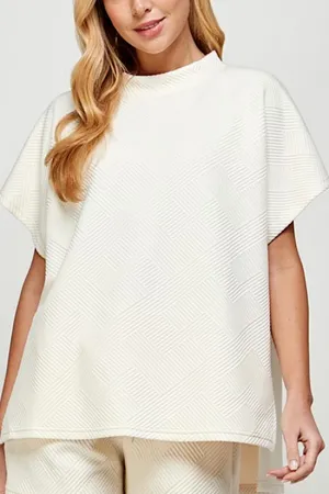 FINAL SALE: Textured Drop Shoulder Top