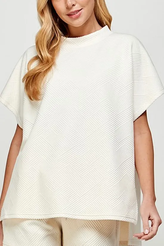 FINAL SALE: Textured Drop Shoulder Top