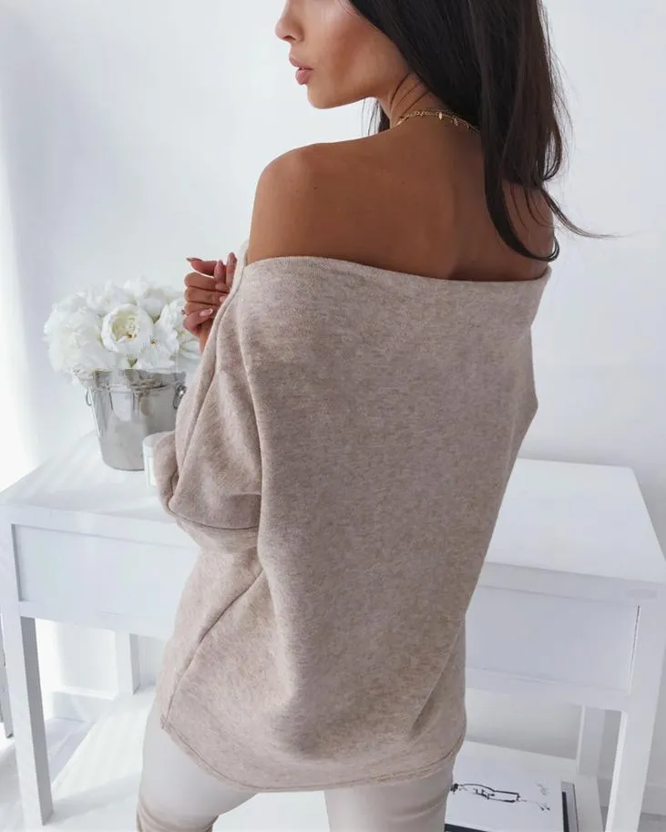 Find Your Inspiration Off the Shoulder Sweater - Beige