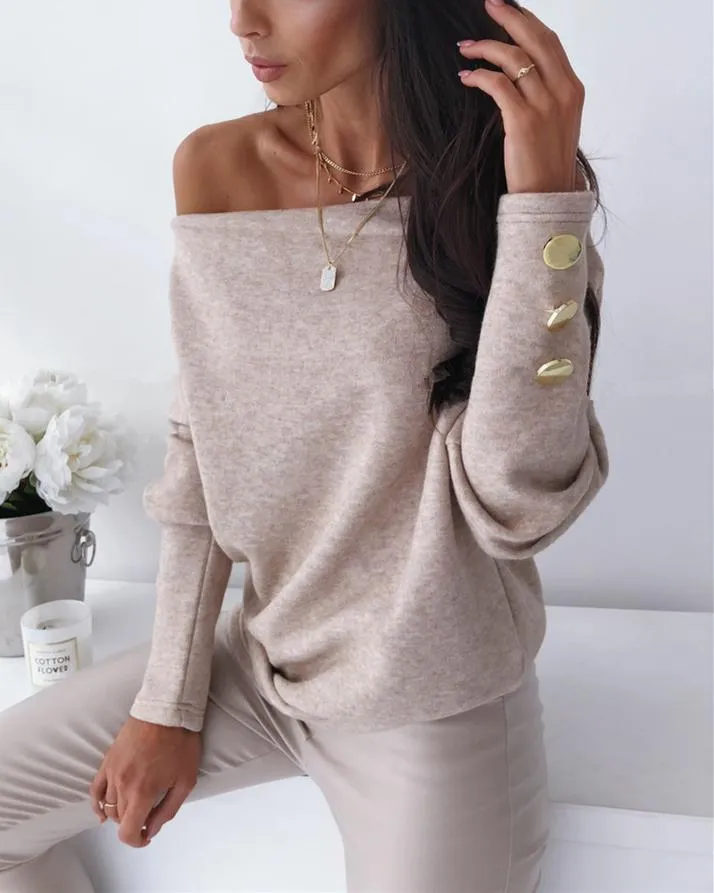 Find Your Inspiration Off the Shoulder Sweater - Beige