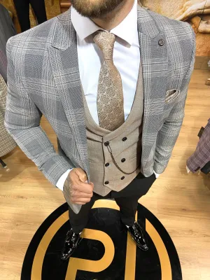 Finley - Grey/Brown 3 Piece Suit