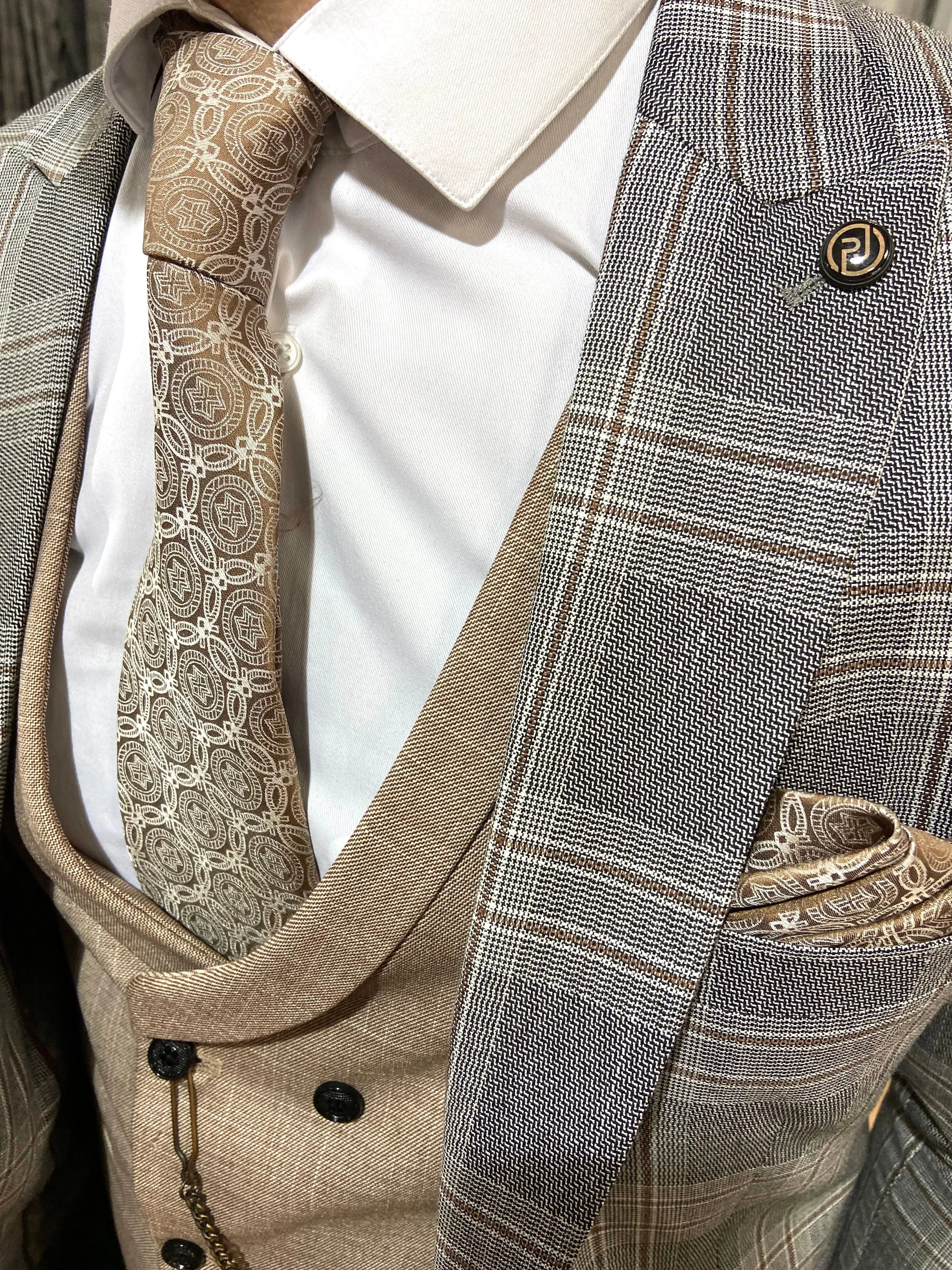 Finley - Grey/Brown 3 Piece Suit
