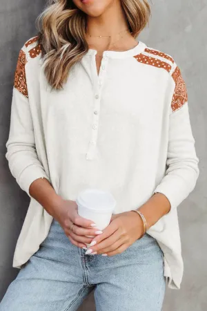 Fiona Round Neck Printed Shoulder T-Shirt