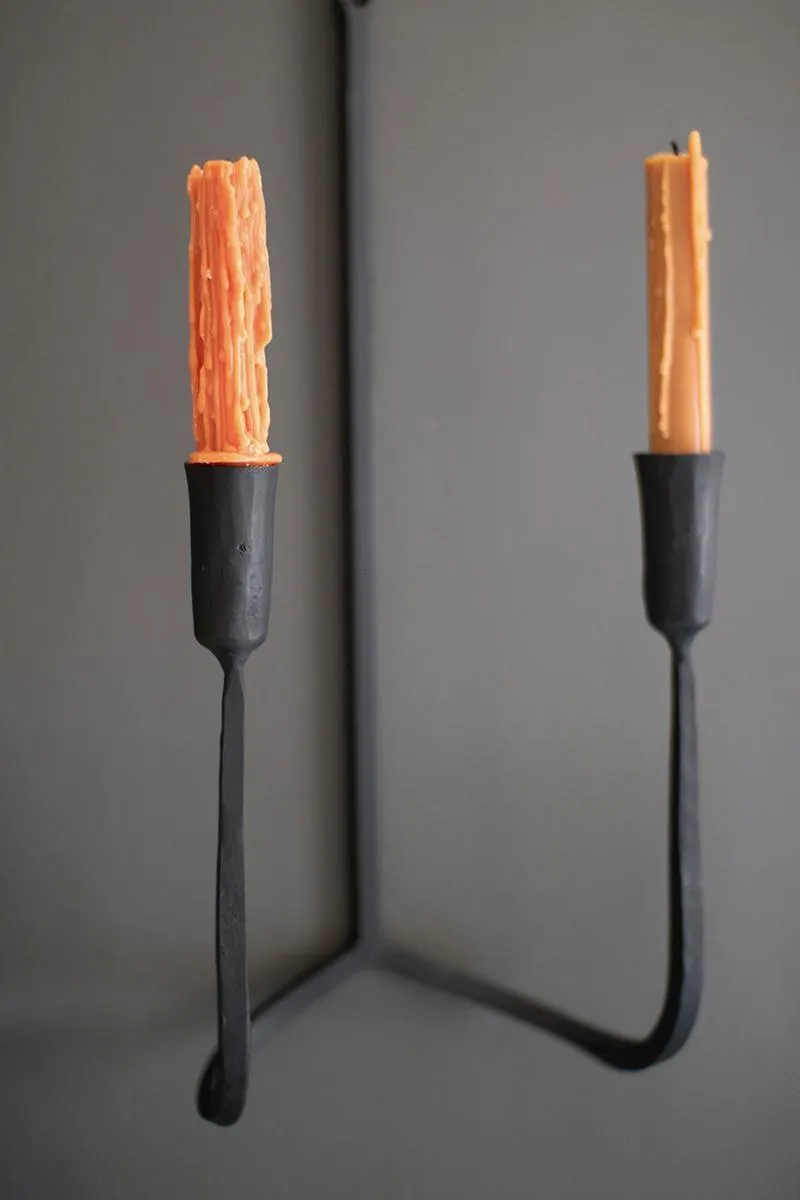 Forged Iron Double Taper Wall Sconce (Pack of 2)