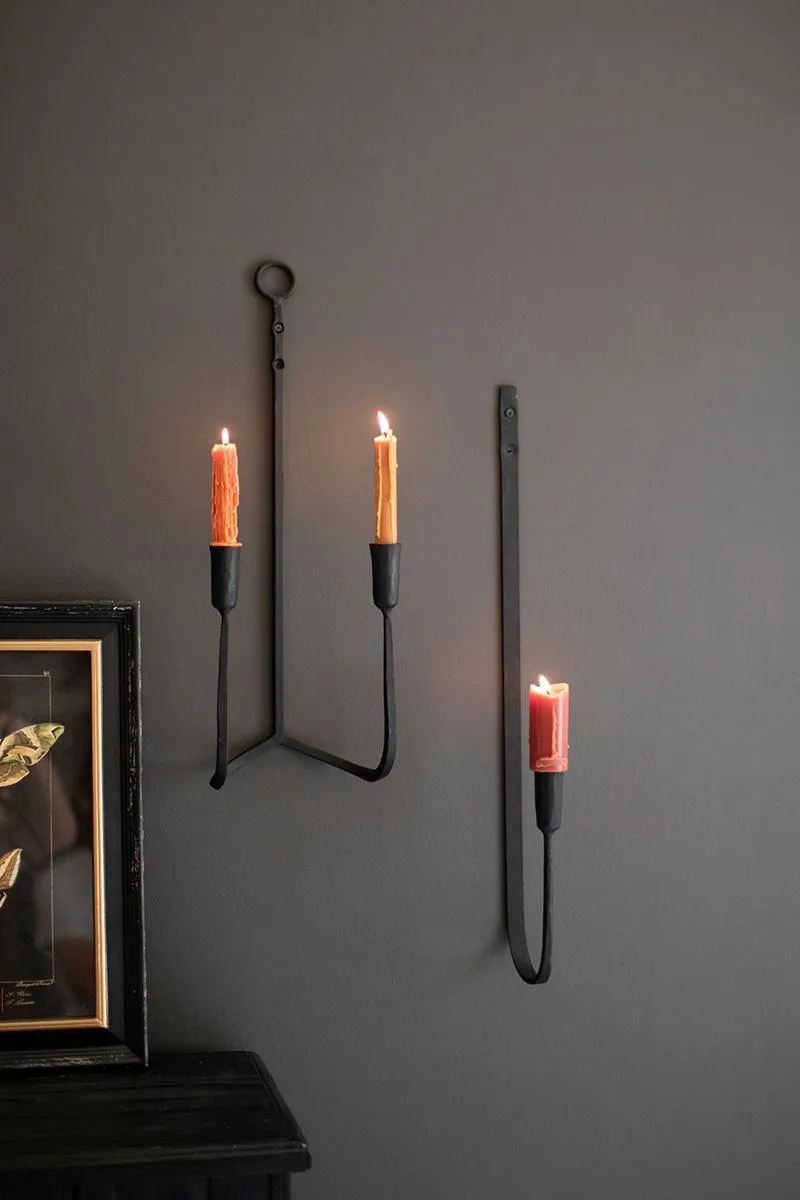 Forged Iron Double Taper Wall Sconce (Pack of 2)