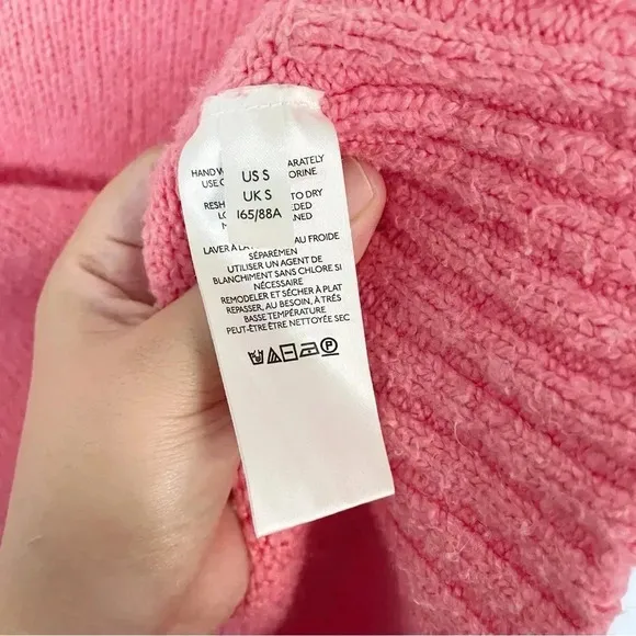 Free People Brookside Pink Oversized Dropped-Shoulder Sweater Size S (fits L)