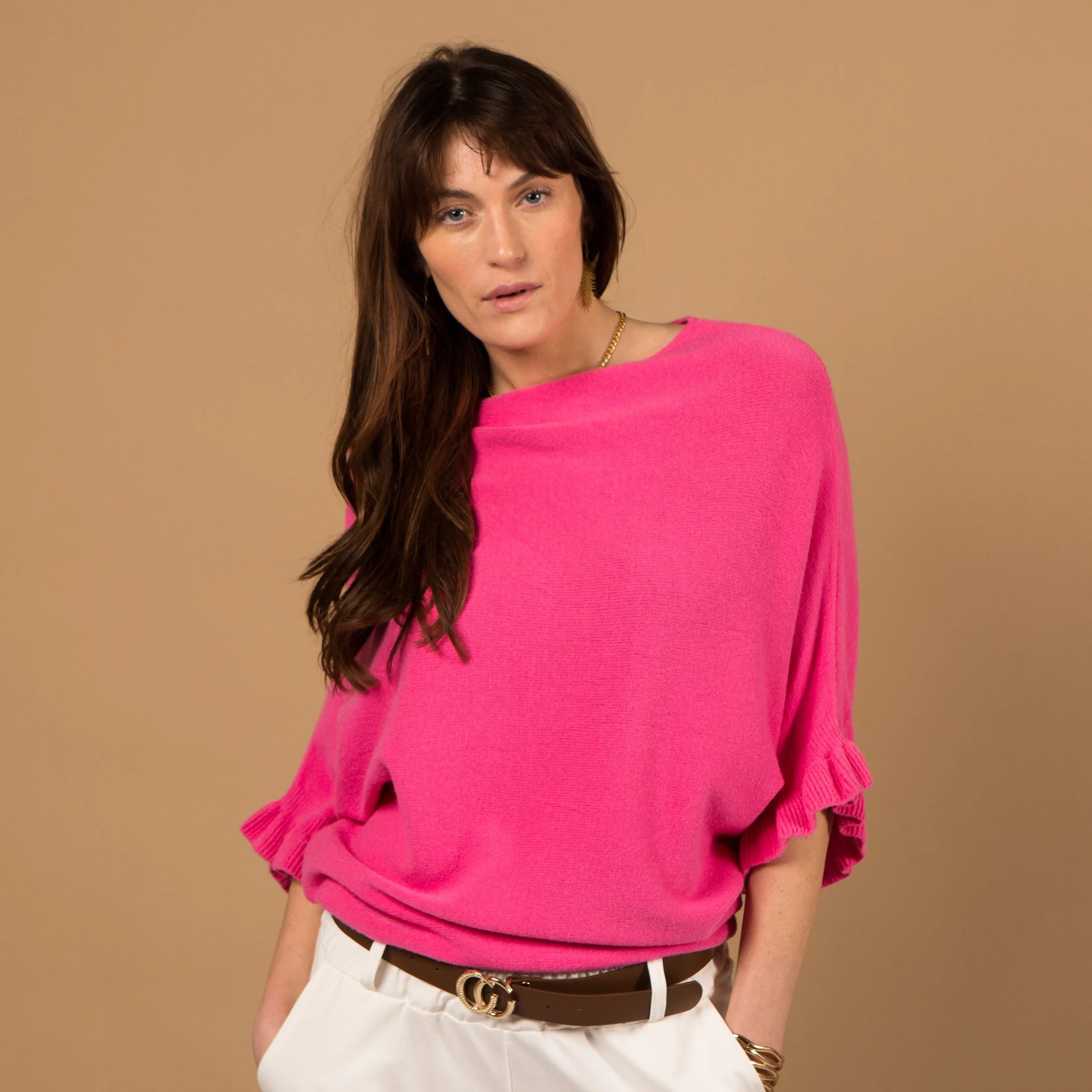 Frill Sleeve Batwing Jumper