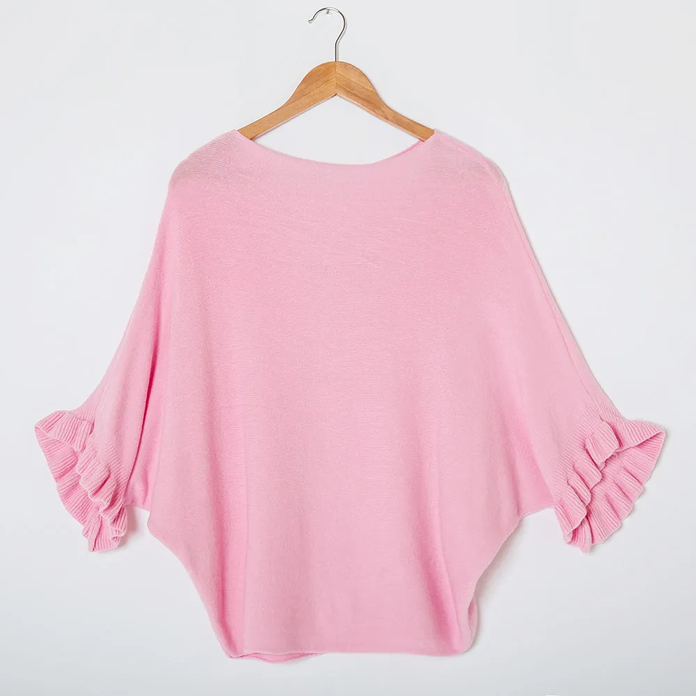 Frill Sleeve Batwing Jumper
