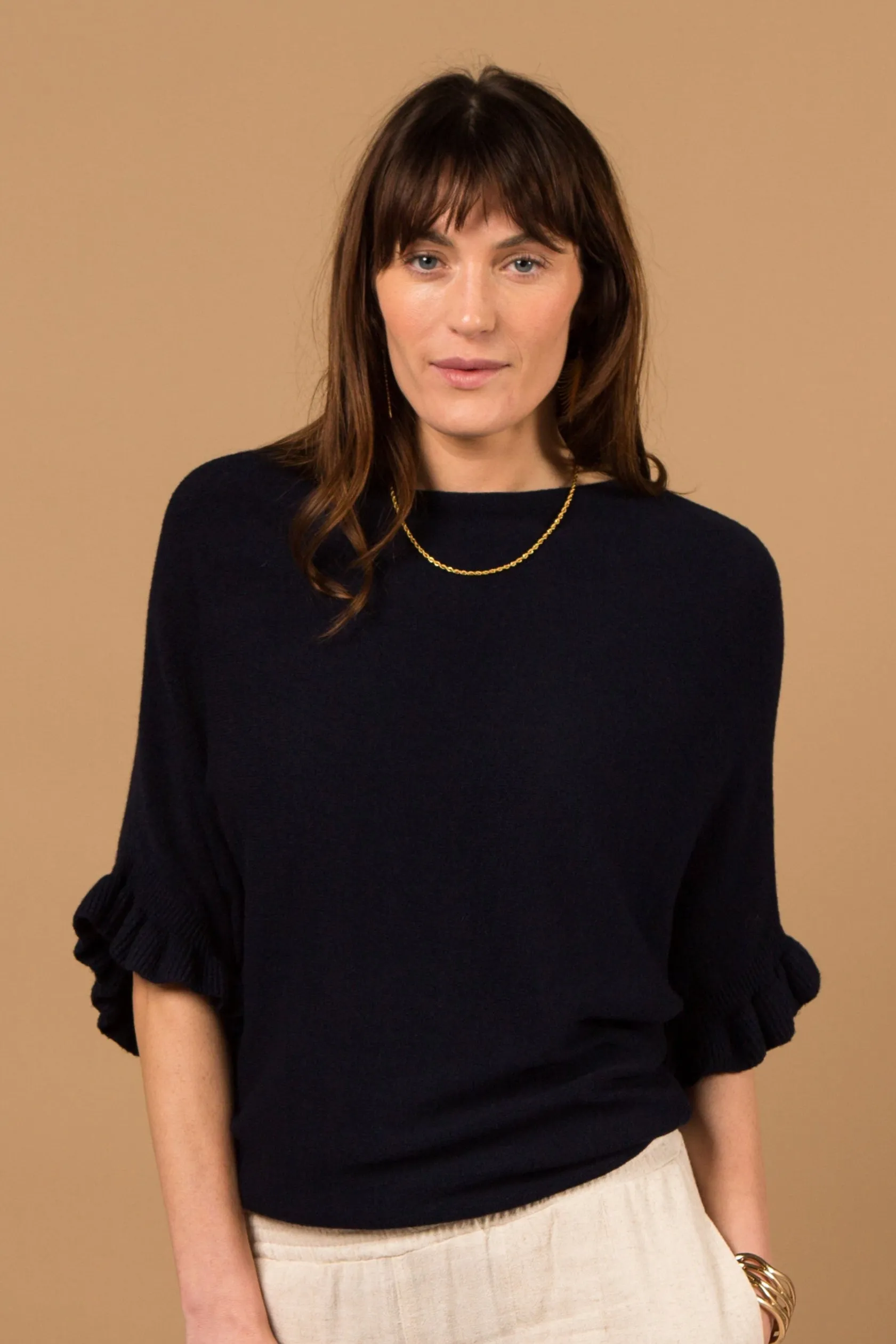 Frill Sleeve Batwing Jumper