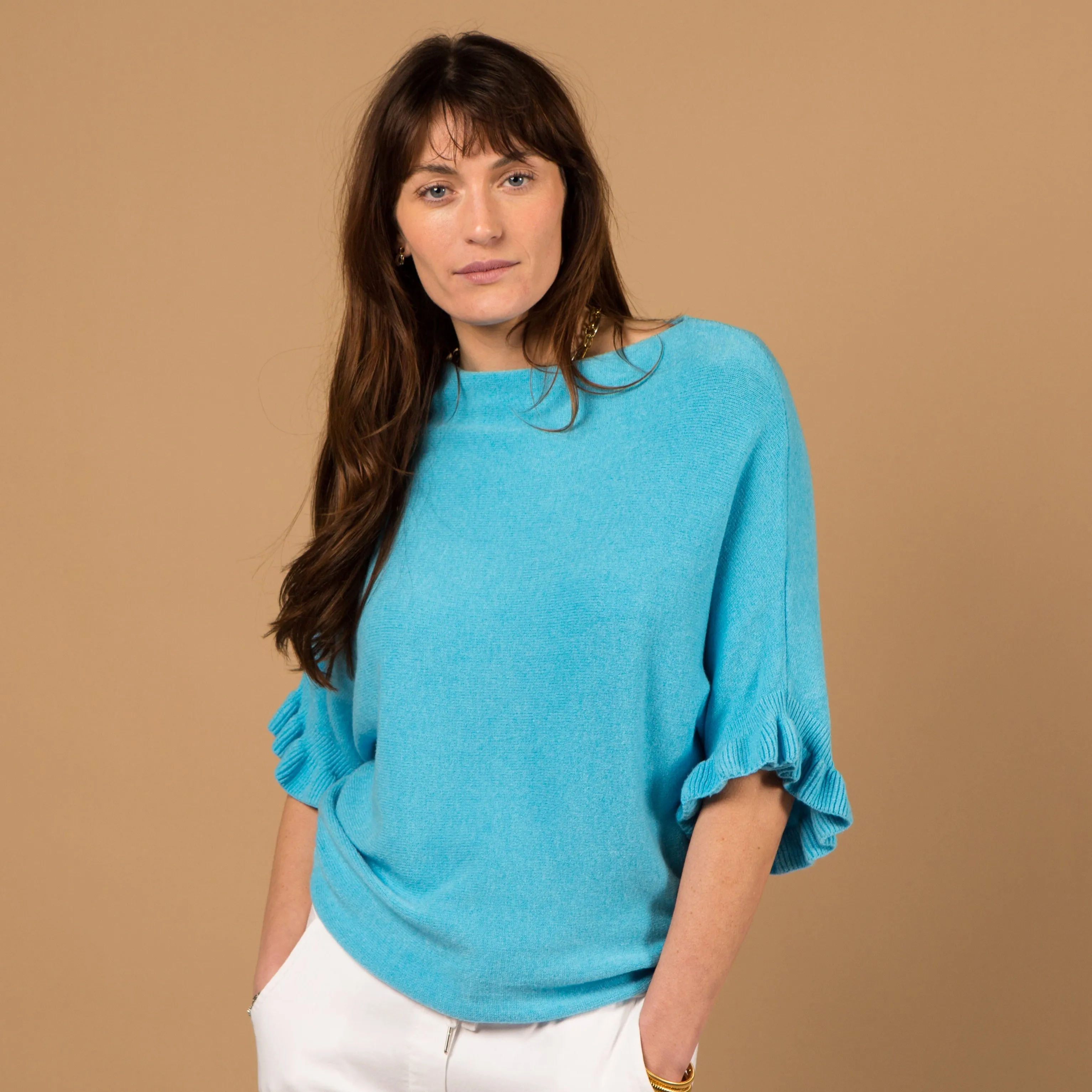 Frill Sleeve Batwing Jumper