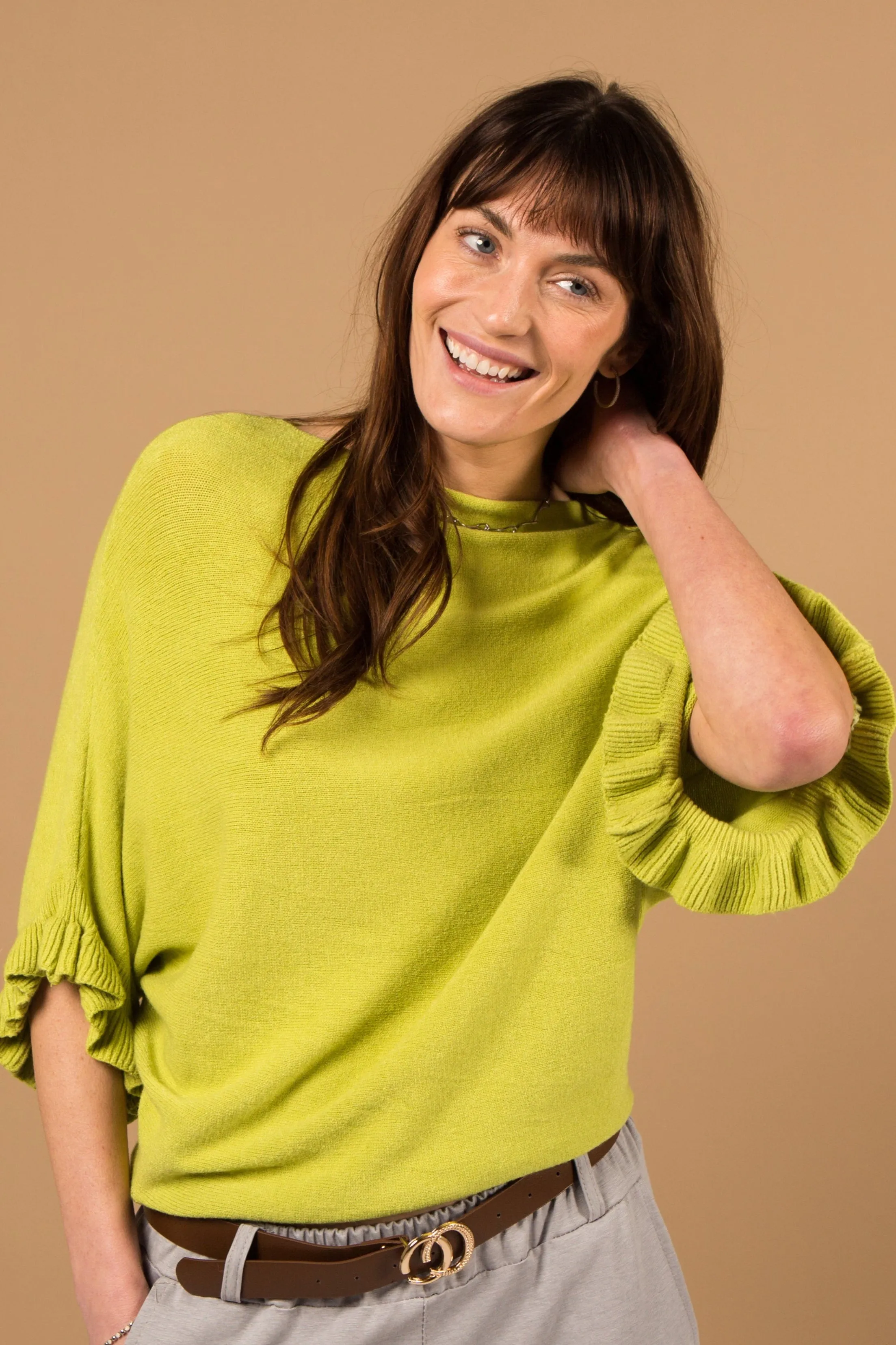 Frill Sleeve Batwing Jumper