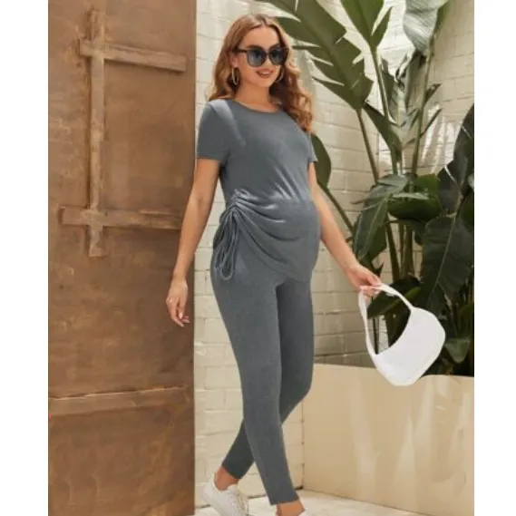 G Maternity Batwing Sleeve Tee & Adjustable Waist Leggings