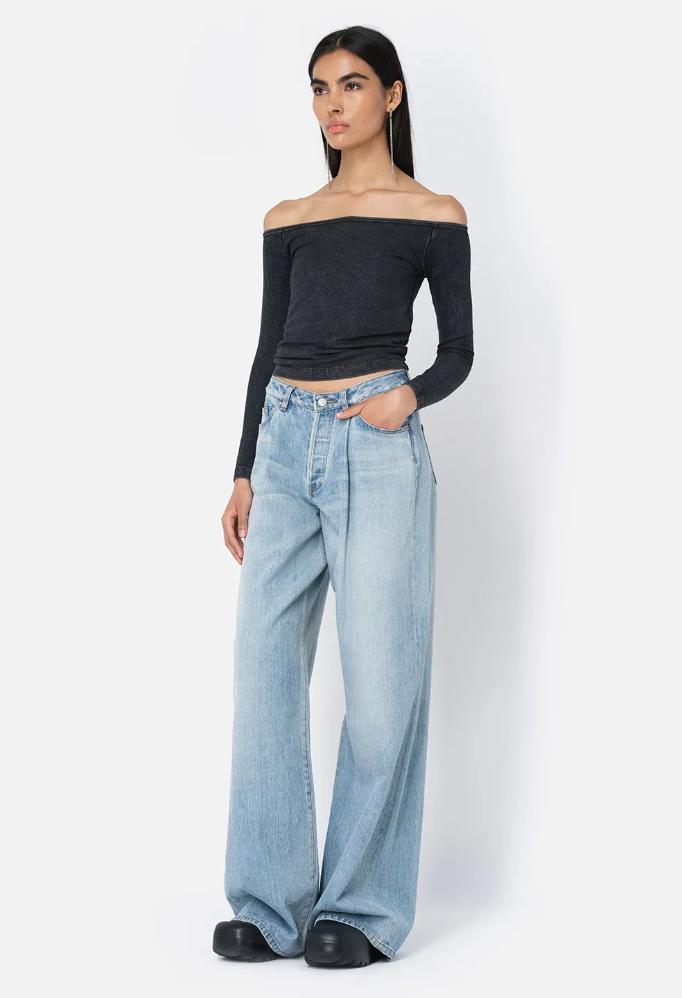 Gemini Rib Long Sleeve / Mineral Wash Black
