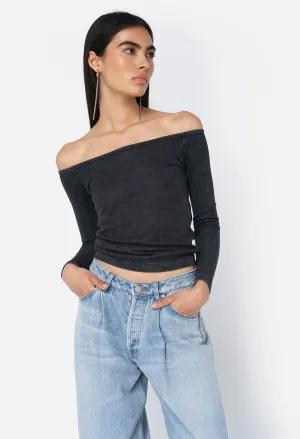 Gemini Rib Long Sleeve / Mineral Wash Black
