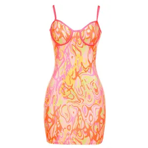 Graphic Print Ultra Mini Bodycon Dress