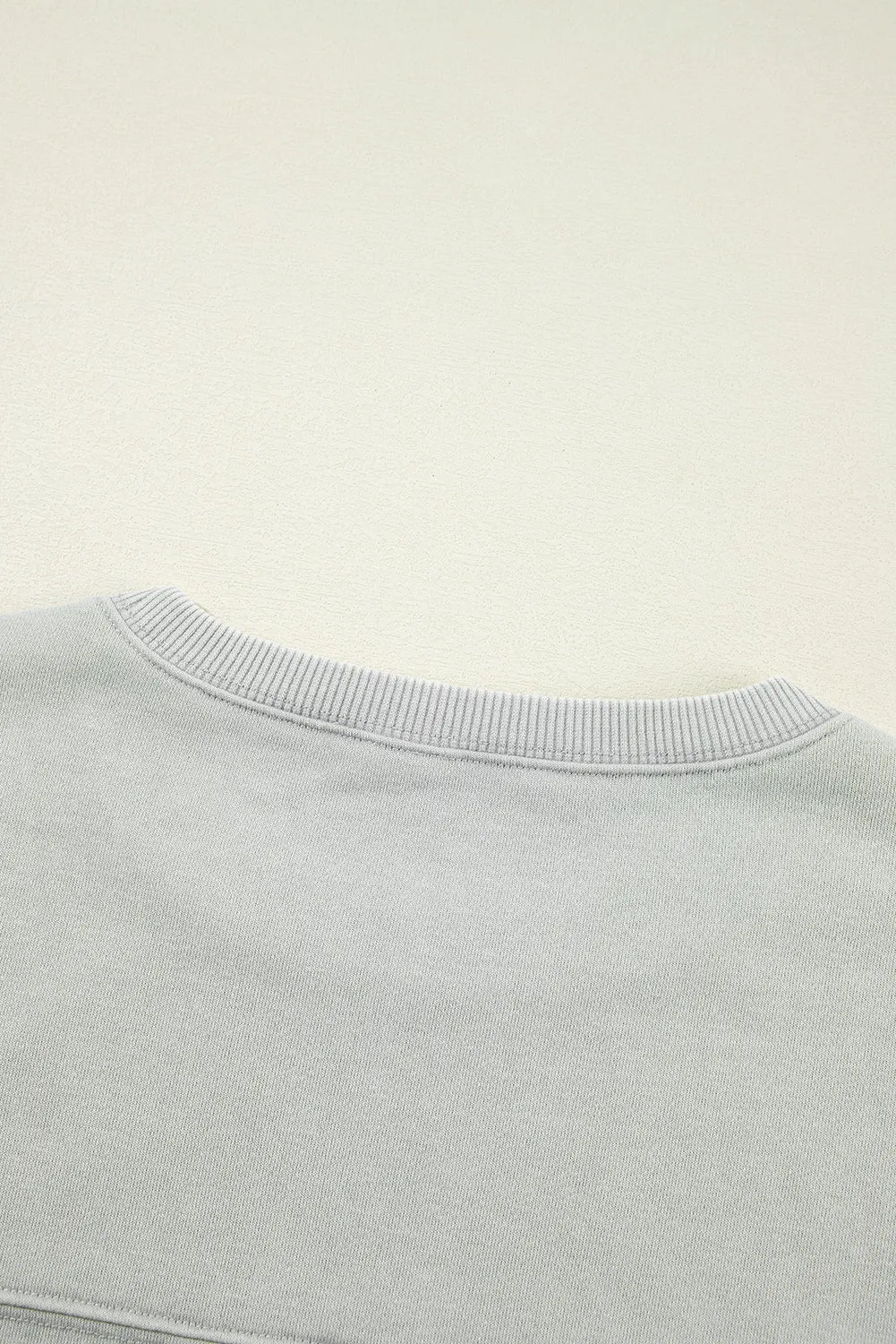 Gray Exposed Seam Batwing Sleeve Drop Shoulder Sweatshirt