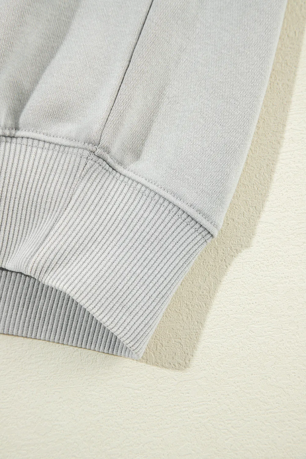 Gray Exposed Seam Batwing Sleeve Drop Shoulder Sweatshirt