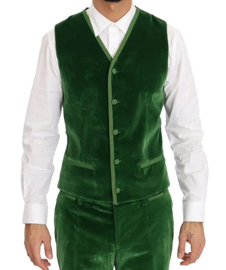 Green Velvet Slim Fit Double Breasted Suit