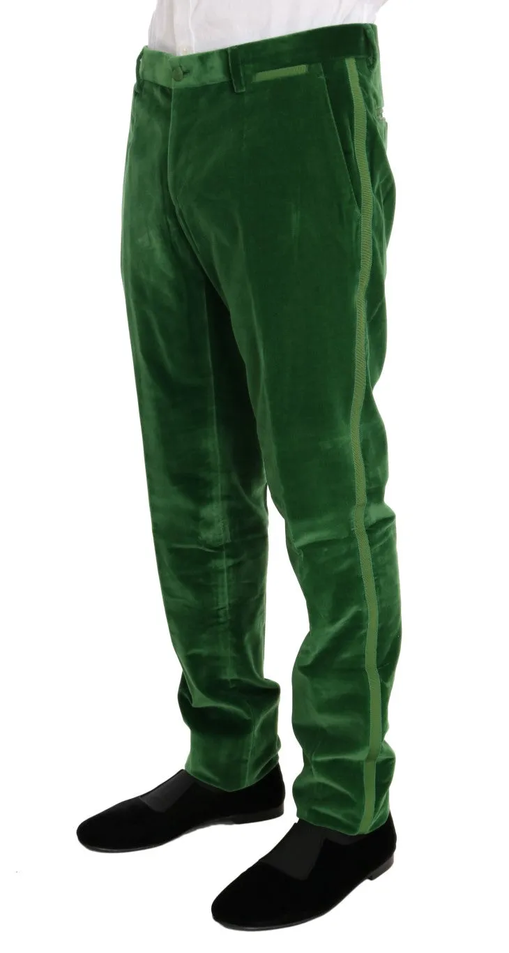 Green Velvet Slim Fit Double Breasted Suit