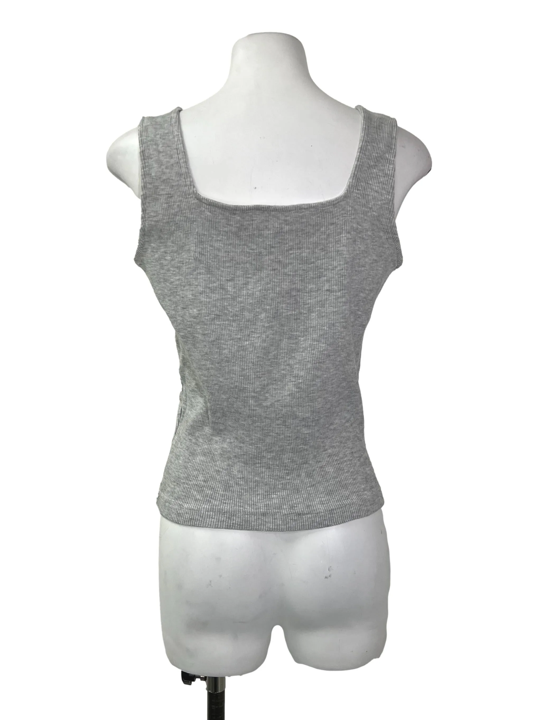 Grey Ribbed Tank Top