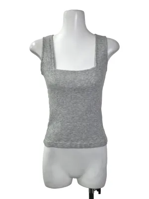 Grey Ribbed Tank Top
