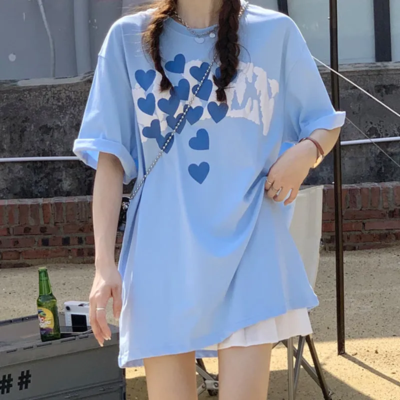 Heart Short Sleeve T-Shirt  KF9333